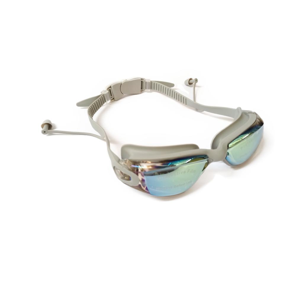 Lentes De Natación De Silicona Color Plomo Unisex Con Estuche